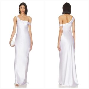 Natalie Rolt Monika Silk Gown in White